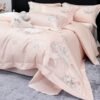 Class A 50S Double-Strand Ultra-Soft and Fine Denier Long-Staple Cotton Brushed Warm Embroidered Four-Piece Set, Pure Cotton Thickened Embroidered Cotton Sheet and Duvet Cover - Hua Jin Series