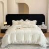 New French-style light luxury Class A long-staple cotton 50s double-ply sateen cotton duvet cover, pure cotton four-piece set
