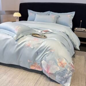 100% pure cotton satin embroidered four-piece set