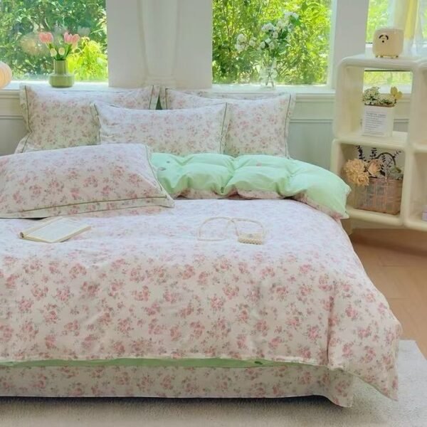 100% cotton embroidered four-piece set, skin-friendly and breathable